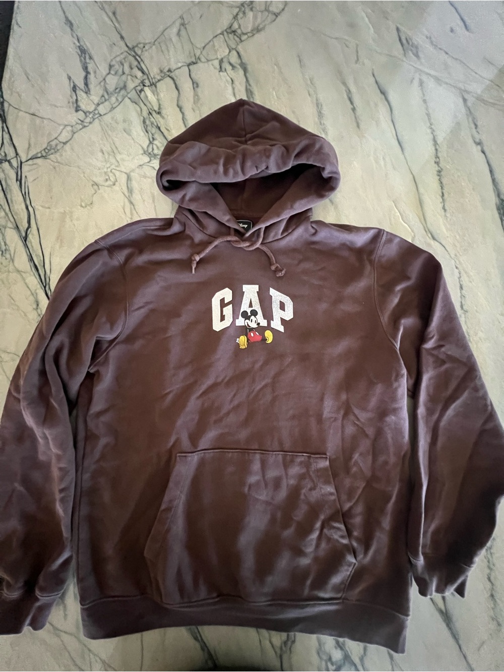 GAP Men’s Brown Hooded Sweatshirt with Mickey Graphic